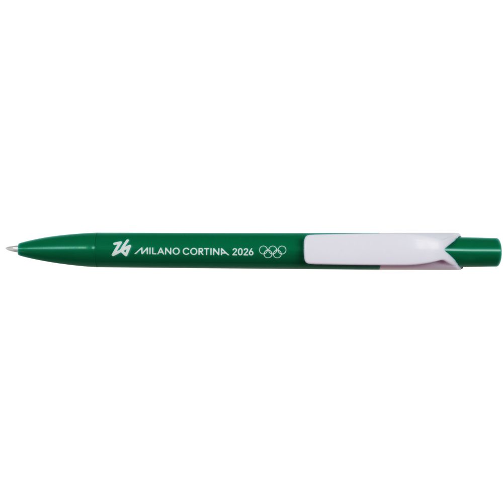 Penna Abs Verde Olympic Emblema Monocromatico Finitura Lucida