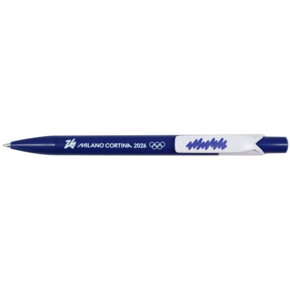 Penna Abs Blu Olympic Emblema Monocromatico Finitura Lucida