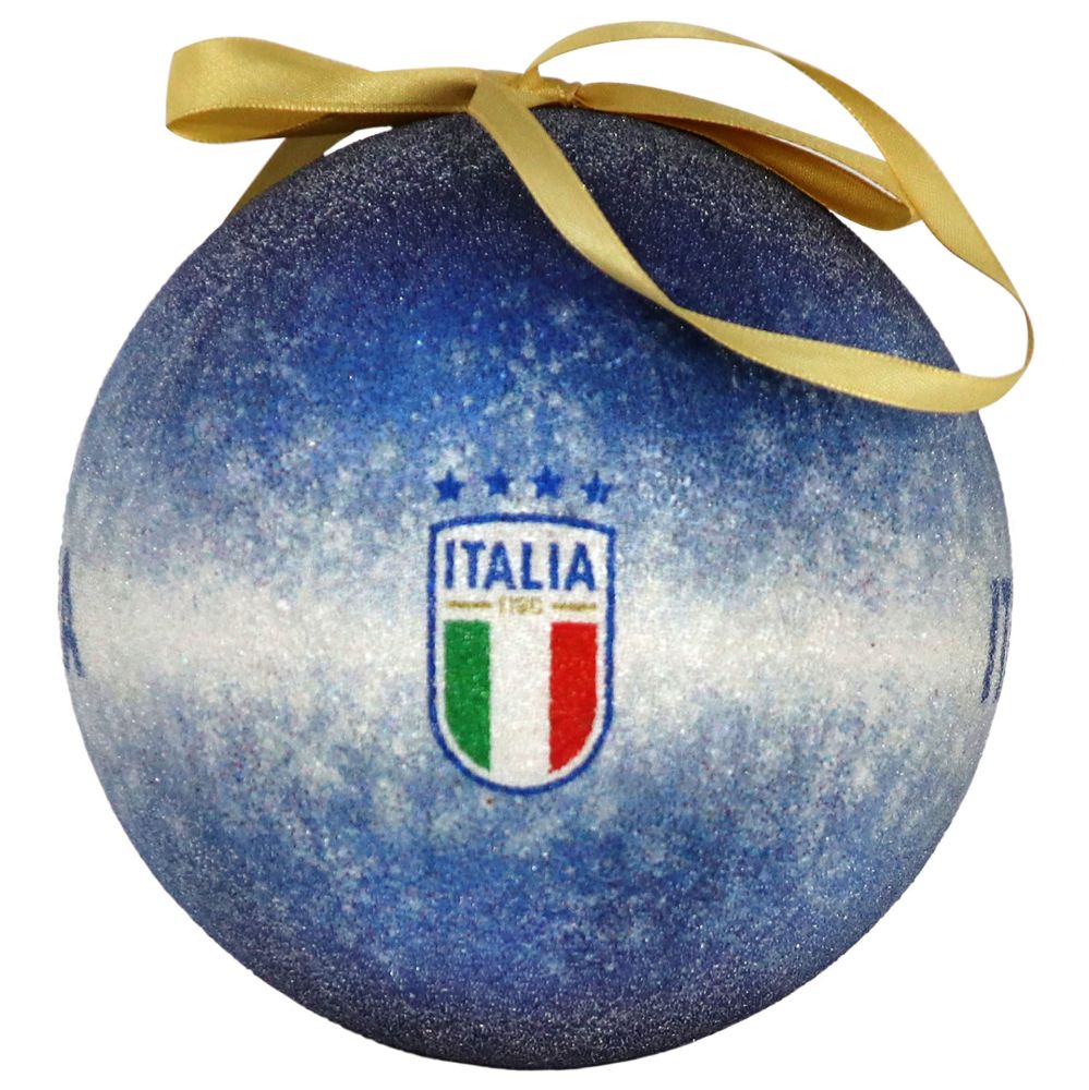 MAXI PALLINA DI NATALE Ø15 CM EFFETTO ZUCCHERATO IN SCATOLA FIGC