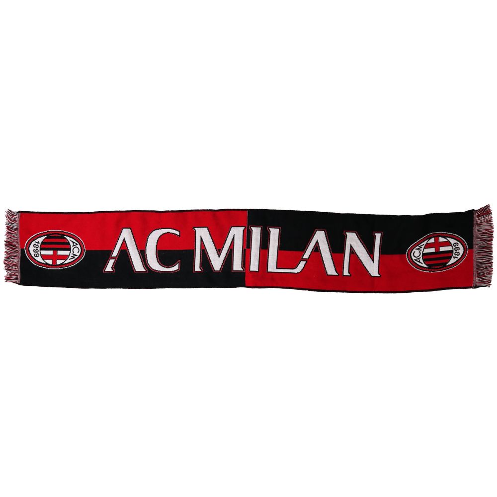 Sciarpa Acrilico Jacquard Nera Rossa Ac Milan