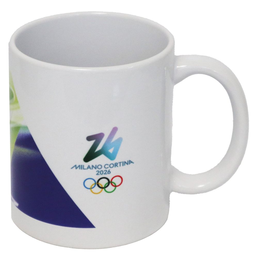 Tazza Mug Ceramica Dia 8 Cm Olympic Look Verde Su Fondo Bianco