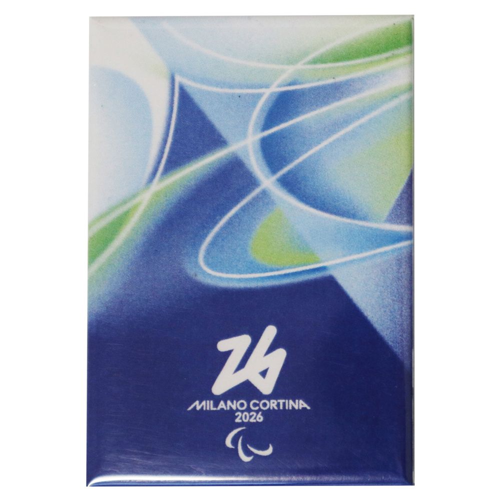 Magnete Stampato 78x53 Mm Paralympic Look Verde Fondo Blu