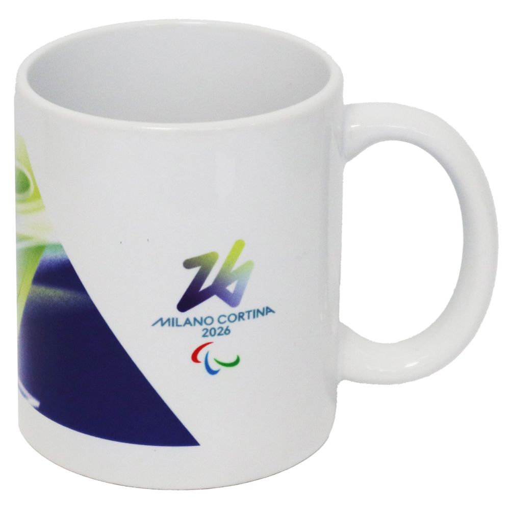 Tazza Mug Ceramica Dia 8 Cm Paralympic Look Verde Su Fondo Bianco