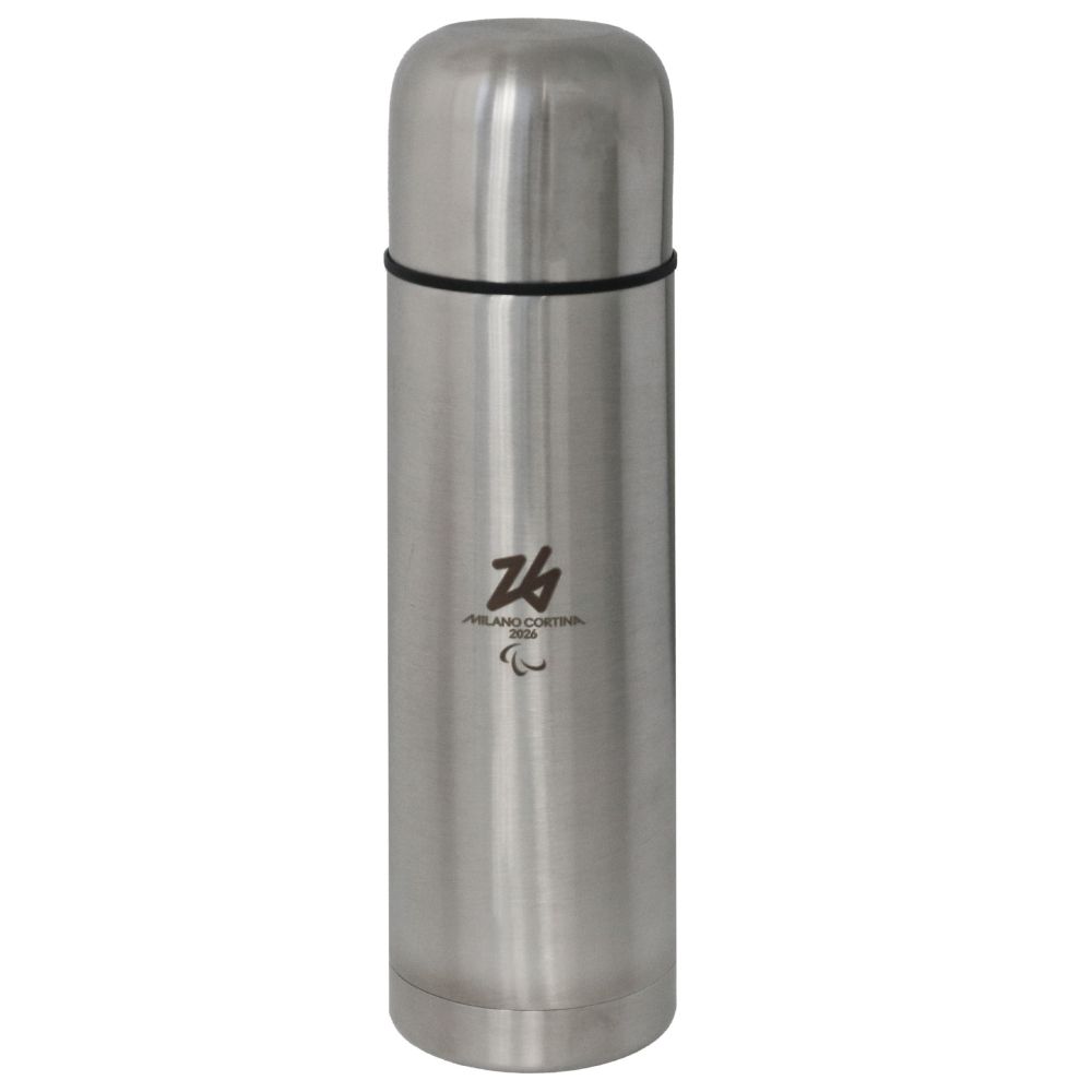 Thermos Acciaio Inox 750 Ml Con Custodia Paralympic Emblema Monocromatic