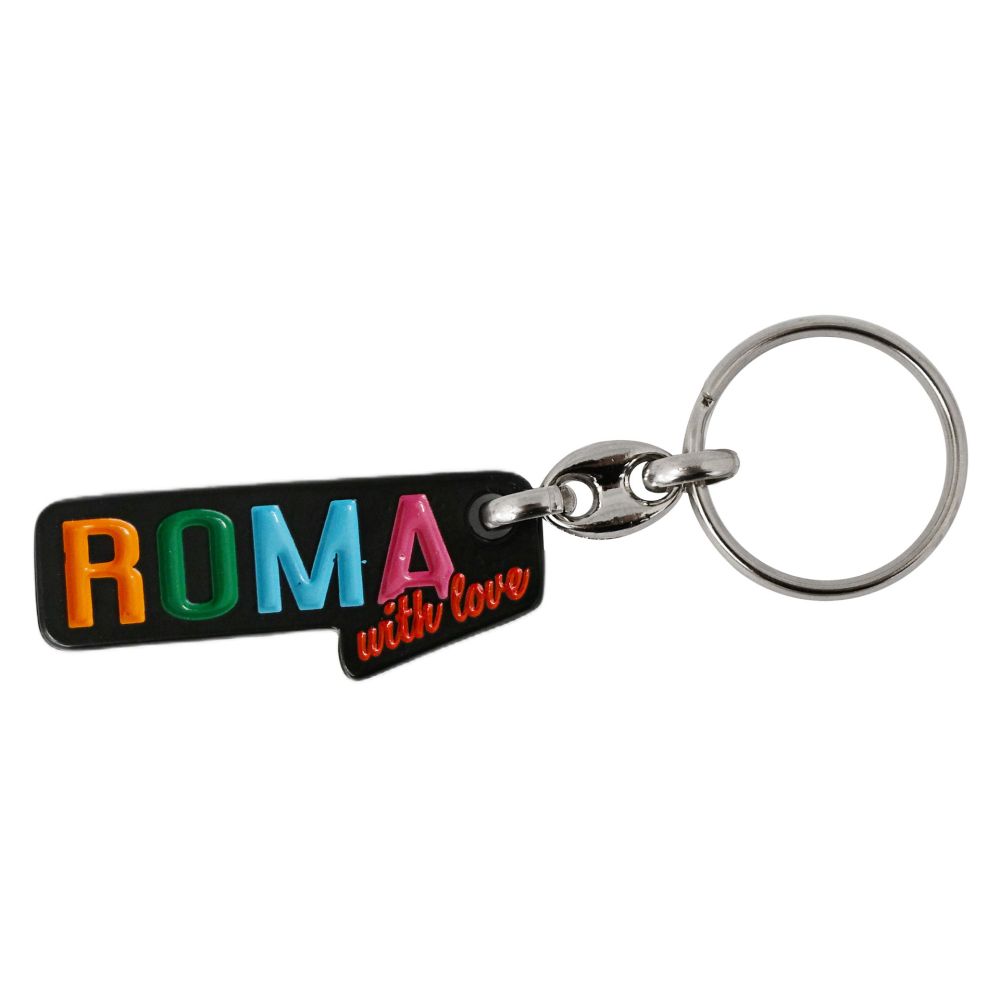 PORTACHIAVI IN METALLO RIFINITO A MANO ROMA WITH LOVE
