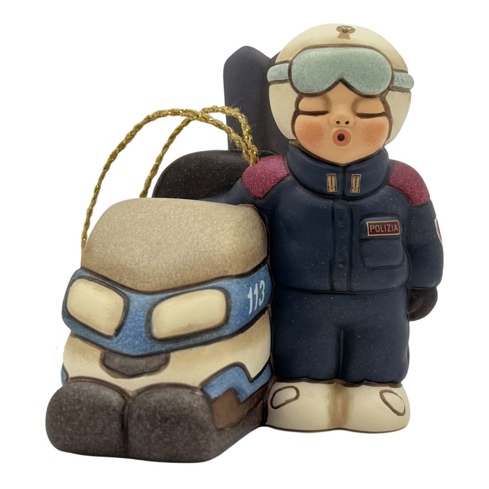 ADDOBBO POLIZIOTTO SU MOTOSLITTA THUN