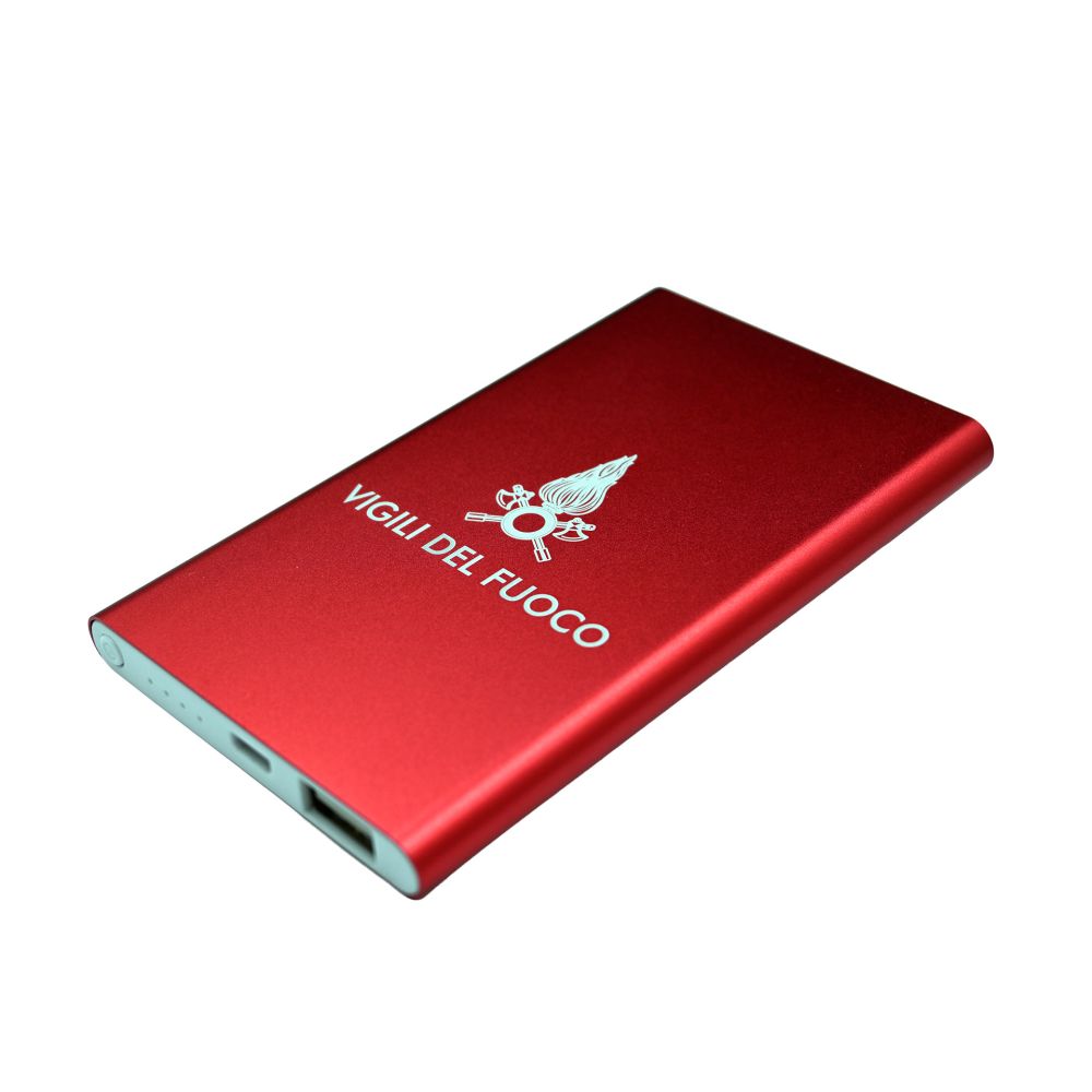 POWERBANK IN ALLUMINIO VIGILI DEL FUOCO 4000 MAH DIMENSIONE 6,5X11X0,9 C