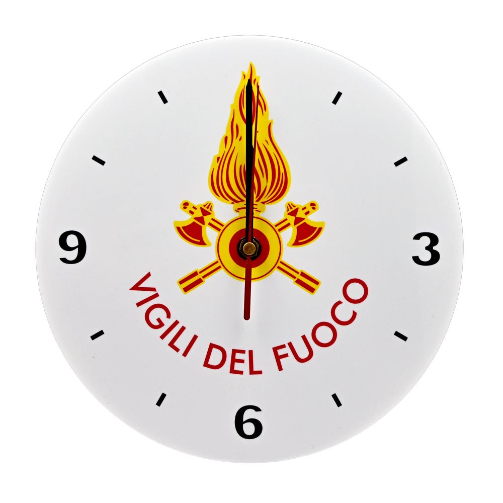 OROLOGIO DA PARETE IN PLEXI VIGILI DEL FUOCO DIAMETRO 24 CM