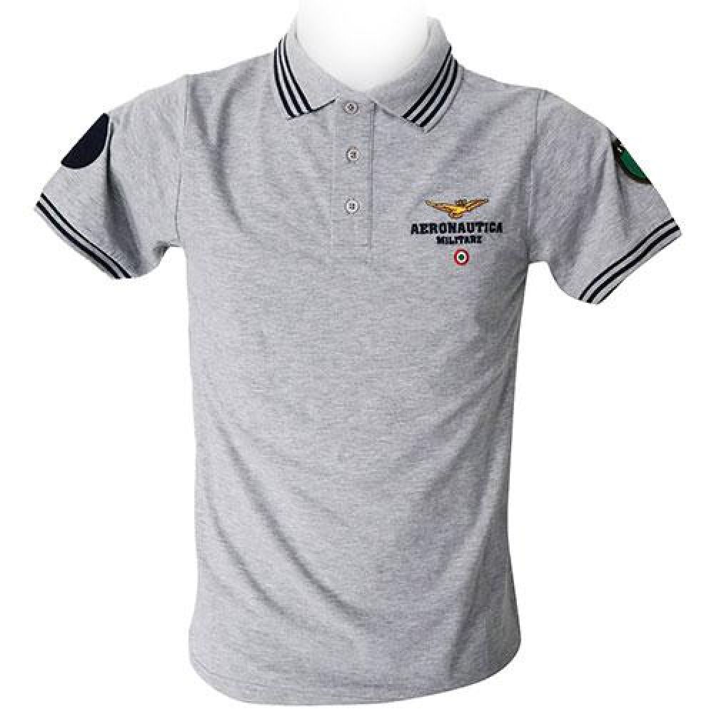 POLO GRIGIA CHIUSURA 3 BOTTONI TG. S AERONAUTICA MILITARE