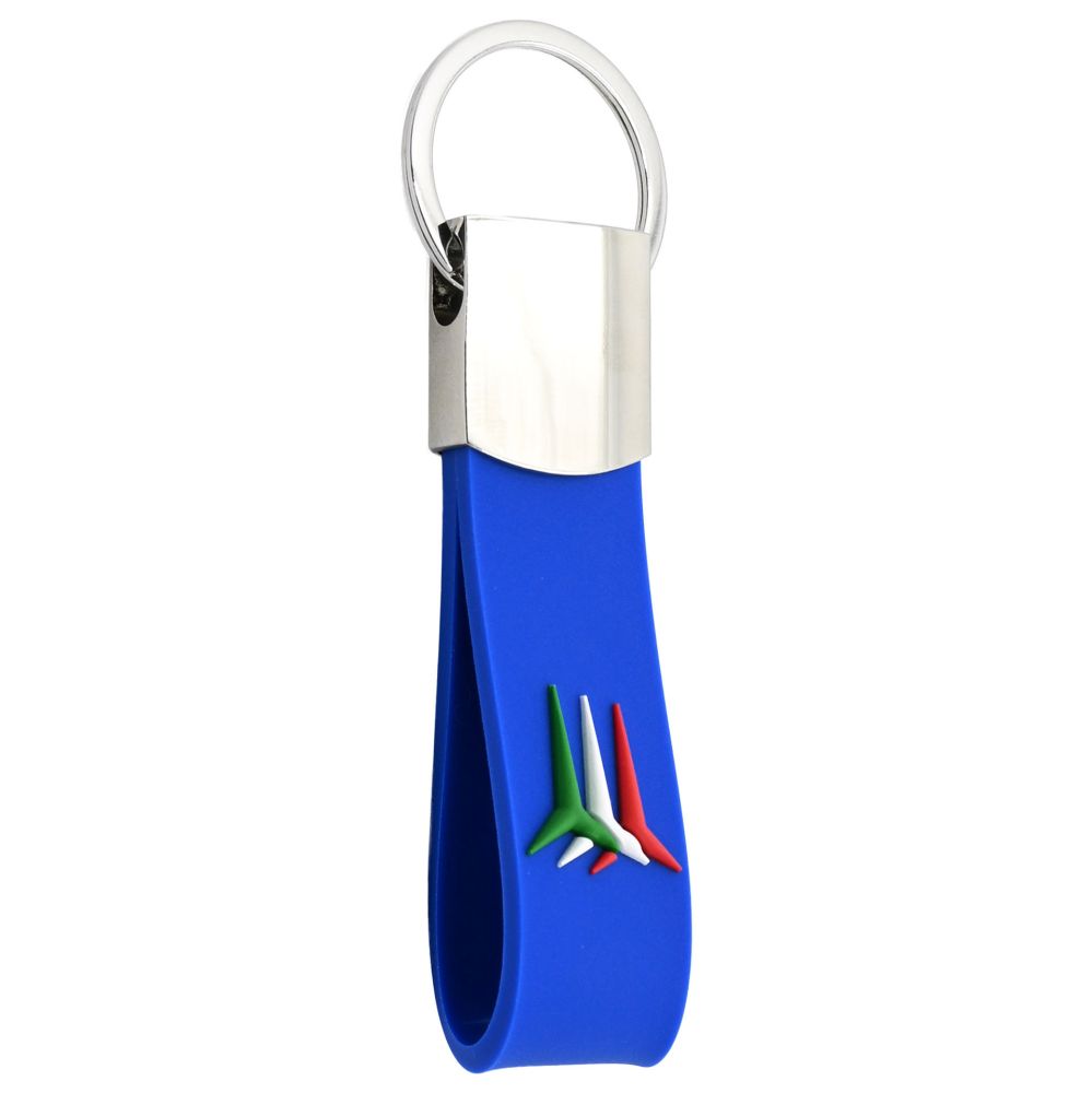 PORTACHIAVI F.T. IN METALLO E GOMMA AZZURRA