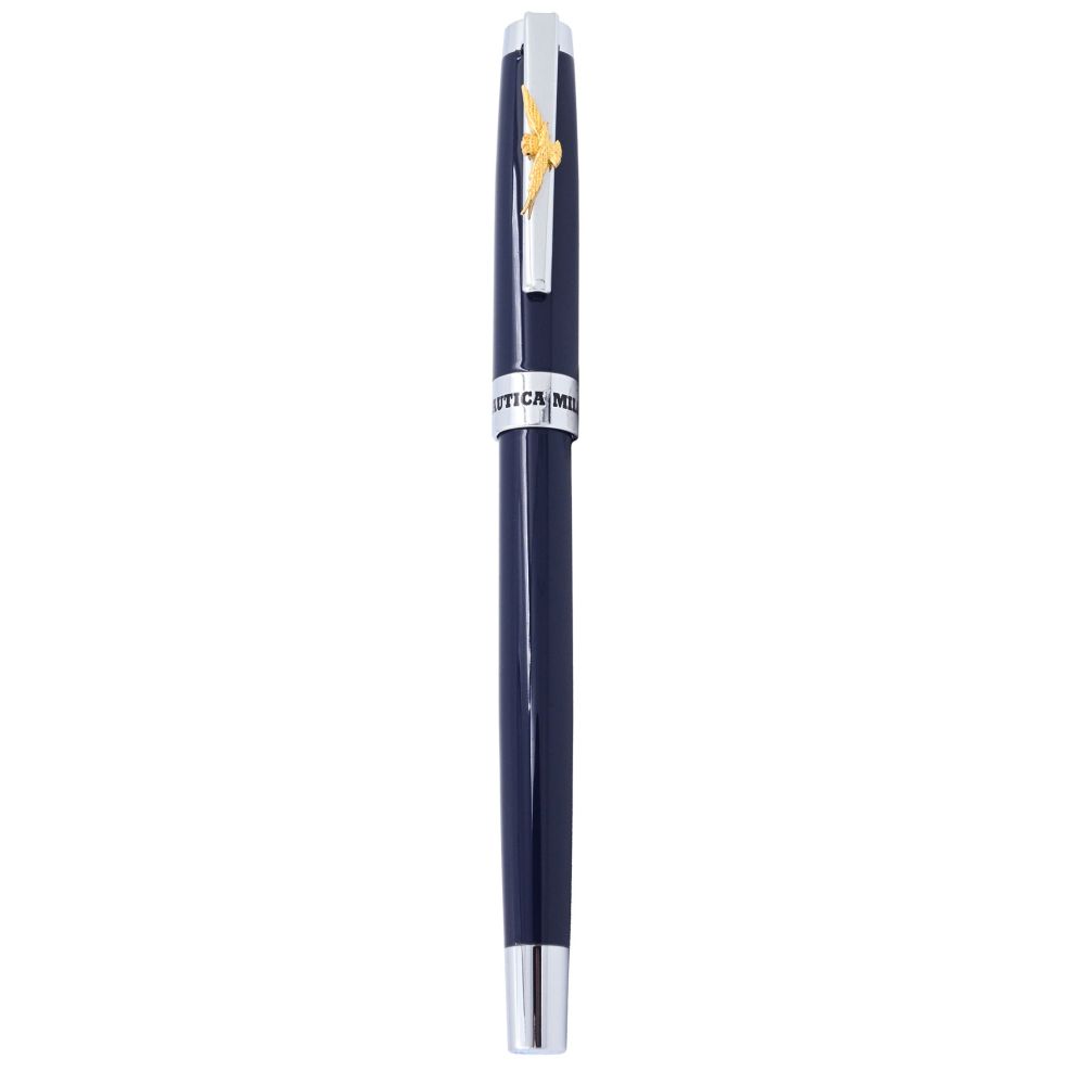 PENNA ROLLER BLU NAVY IN METALLO A.M. IN ASTUCCIO RIGIDO