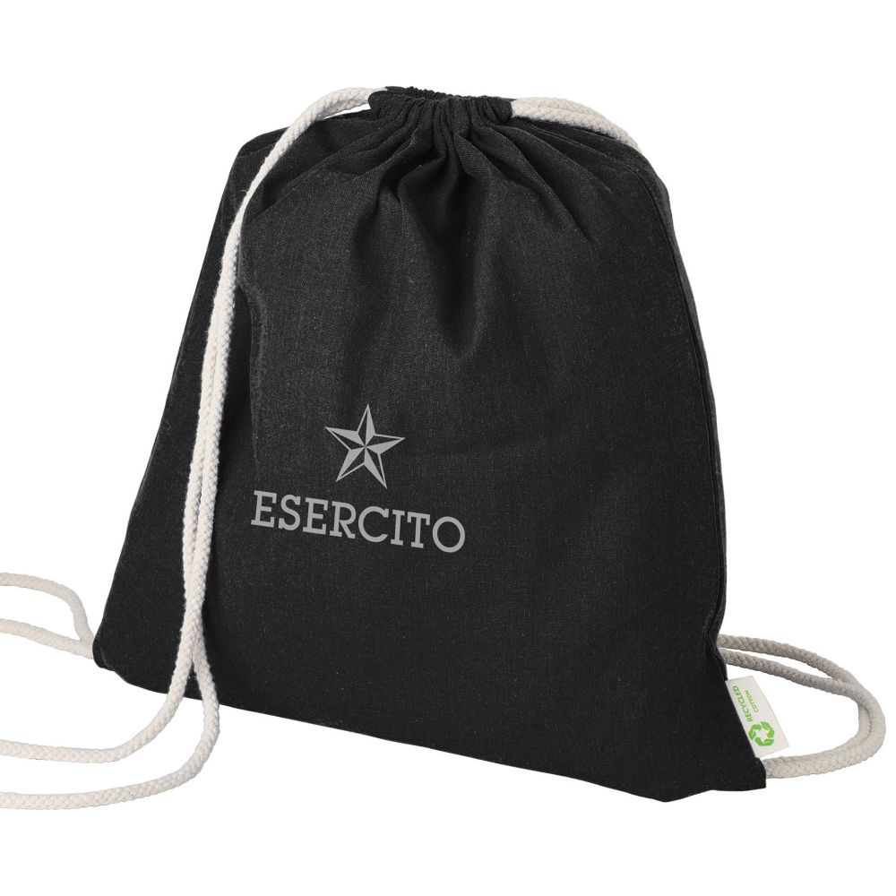 ZAINO A SACCA NERO IN COTONE RICICLATO