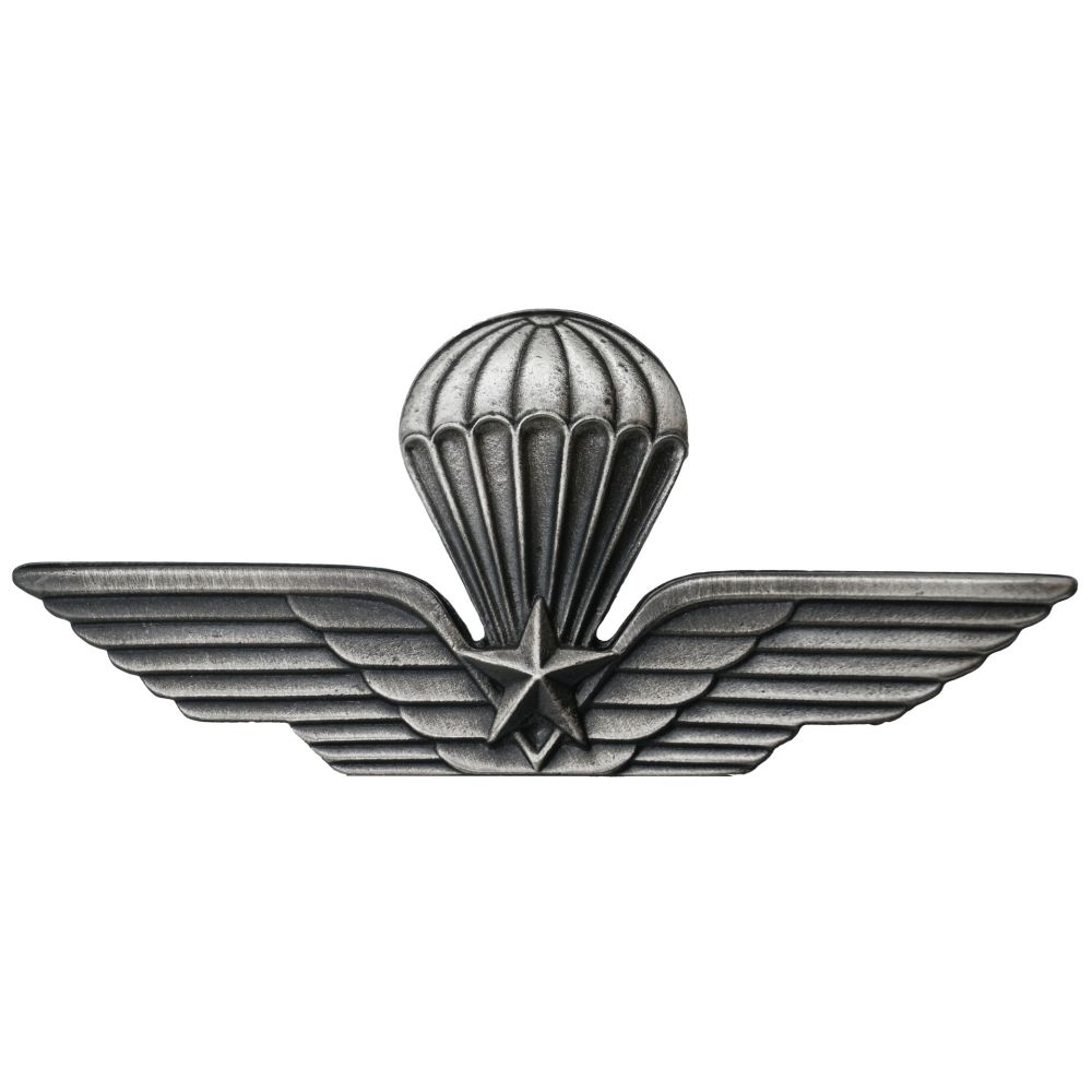 DISTINTIVO IN METALLO BREVETTO PARACADUTISTA MILITARE 75X35 MM
