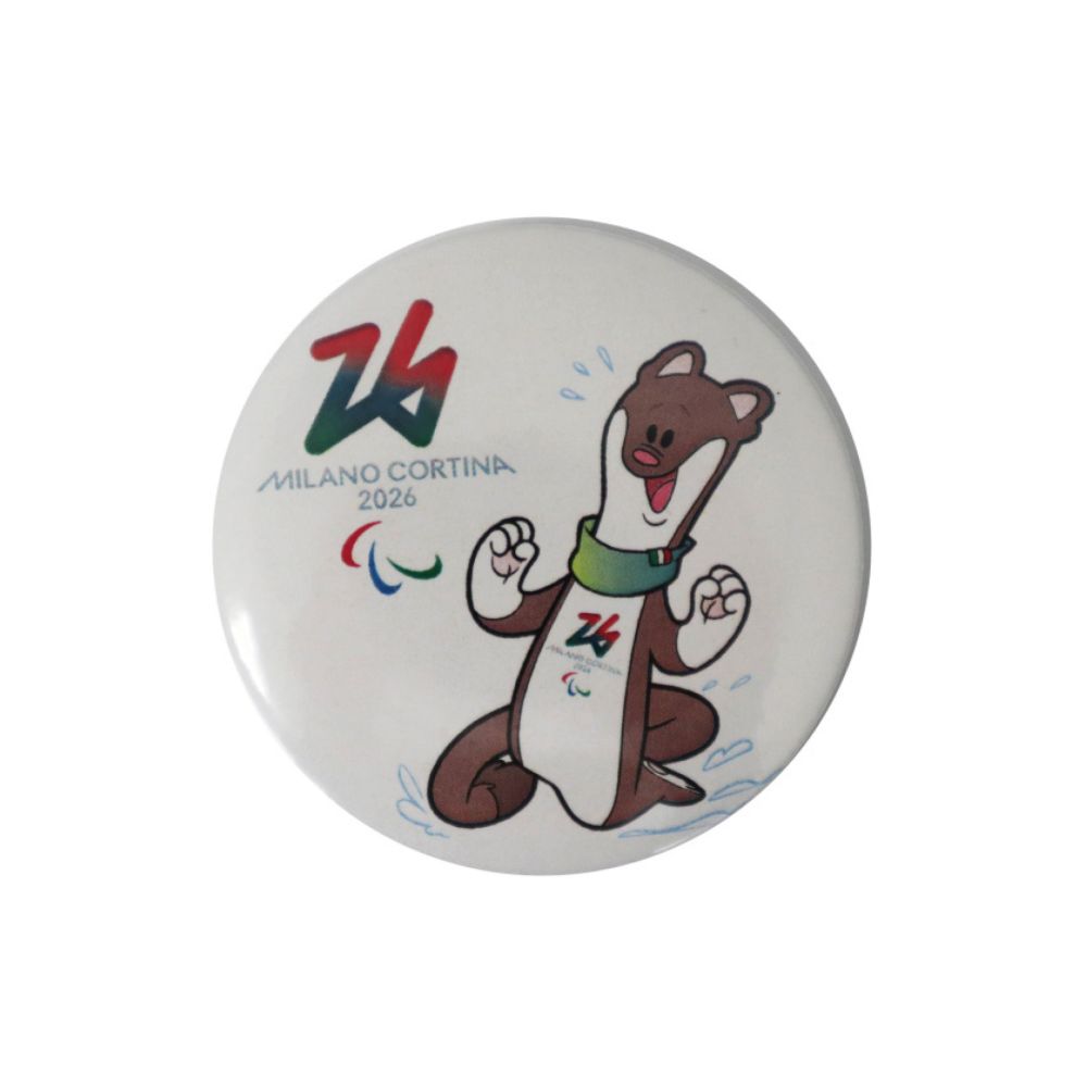 MAGNETE STAMPATO DIA 50 MM PARALYMPIC MASCOT MILO COLORATO FONDO BIANCO