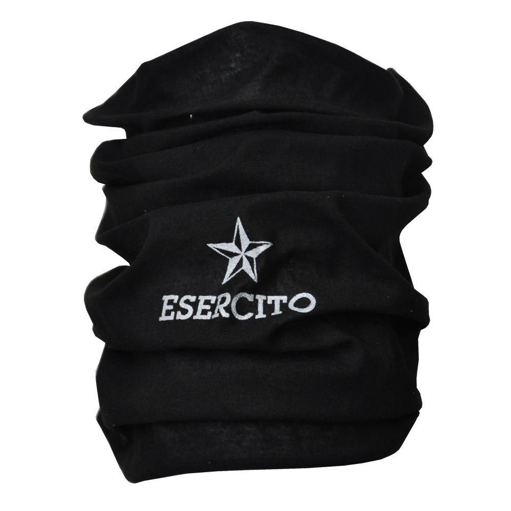 FASCIA MULTIUSO NERA 100% POLIESTERE MICROFIBRA ESERCITO ITALIANO