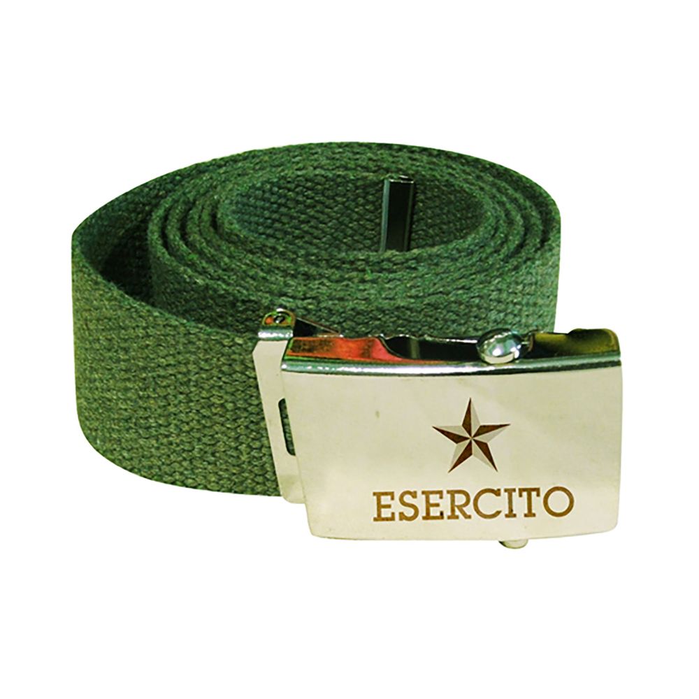 CINTURA VERDE IN COTONE CON FIBIA IN METALLO ESERCITO ITALIANO