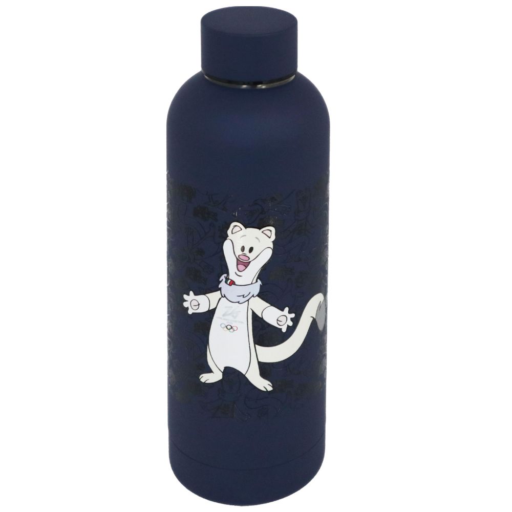 BORRACCIA TERMICA BLU OPACA IN ACCIAIO 500 ML OLYMPIC MASCOT TINA TEXTUR