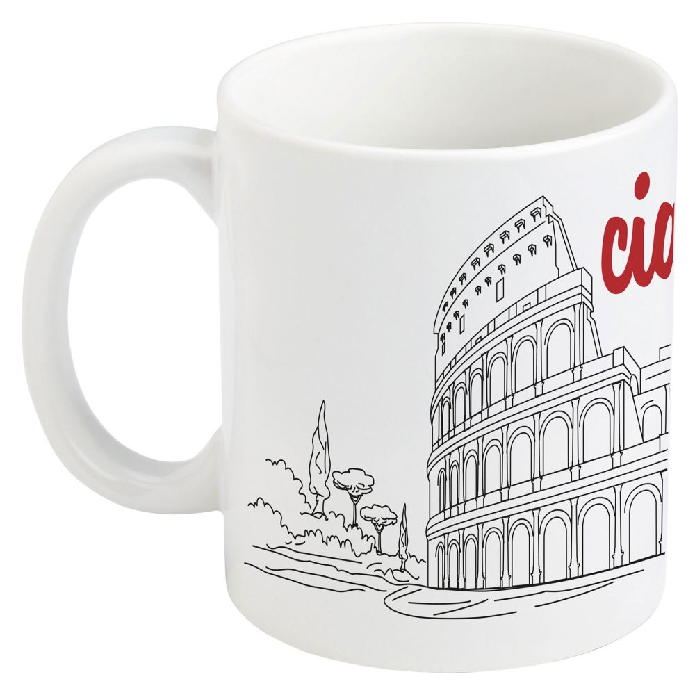 MUG IN CERAMICA STAMPATA DIAM 8.2 CM, H. 9.5 CM, ROMA WITH LOVE