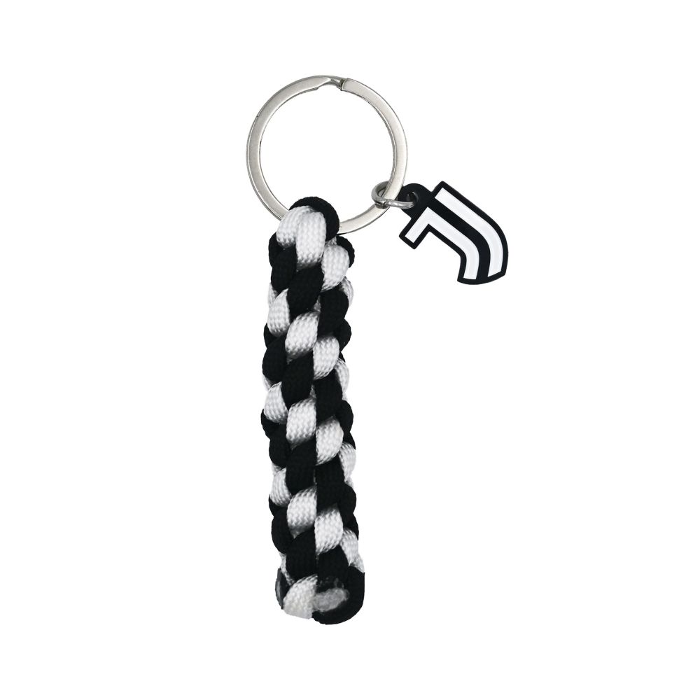 PORTACHIAVI IN CORDA CON CIONDOLO SMALTATO JUVENTUS