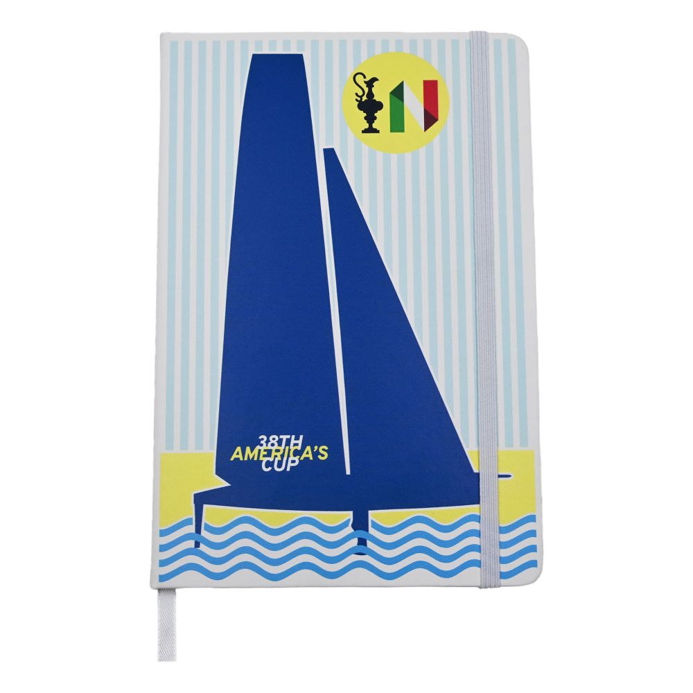 BLOCCO APPUNTI AMERICA'S CUP 38 BARCA A VELA FONDO RIGATO 21X14