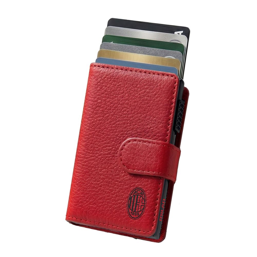 SMART WALLET SLIDE 7 CARTE CASE ALLUMINIO MILAN RED