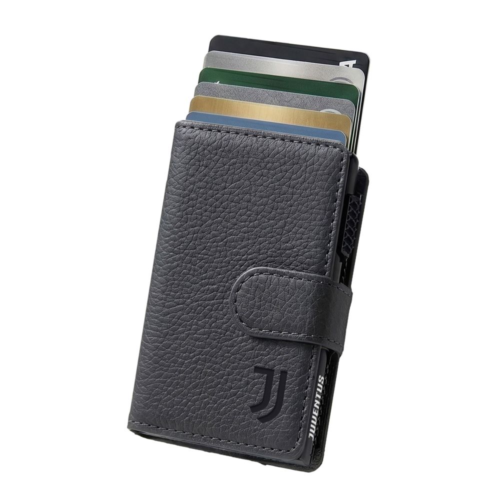 SMART WALLET SLIDE 7 CARTE CASE ALLUMINIO JUVE BLACK