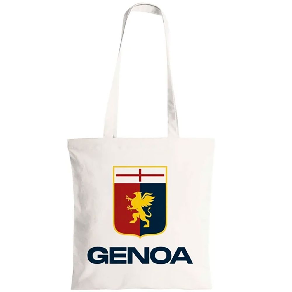 SHOPPER IN COTONE GENOA CFC COLORE BIANCO GRAFICA ISTITUZIONALE