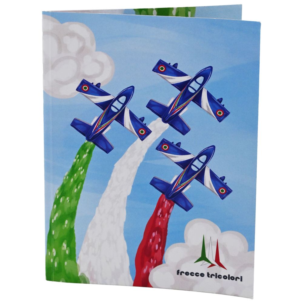 CARTA DA LETTERE AUGURALE POP UP 14X19 CM FRECCE TRICOLORI