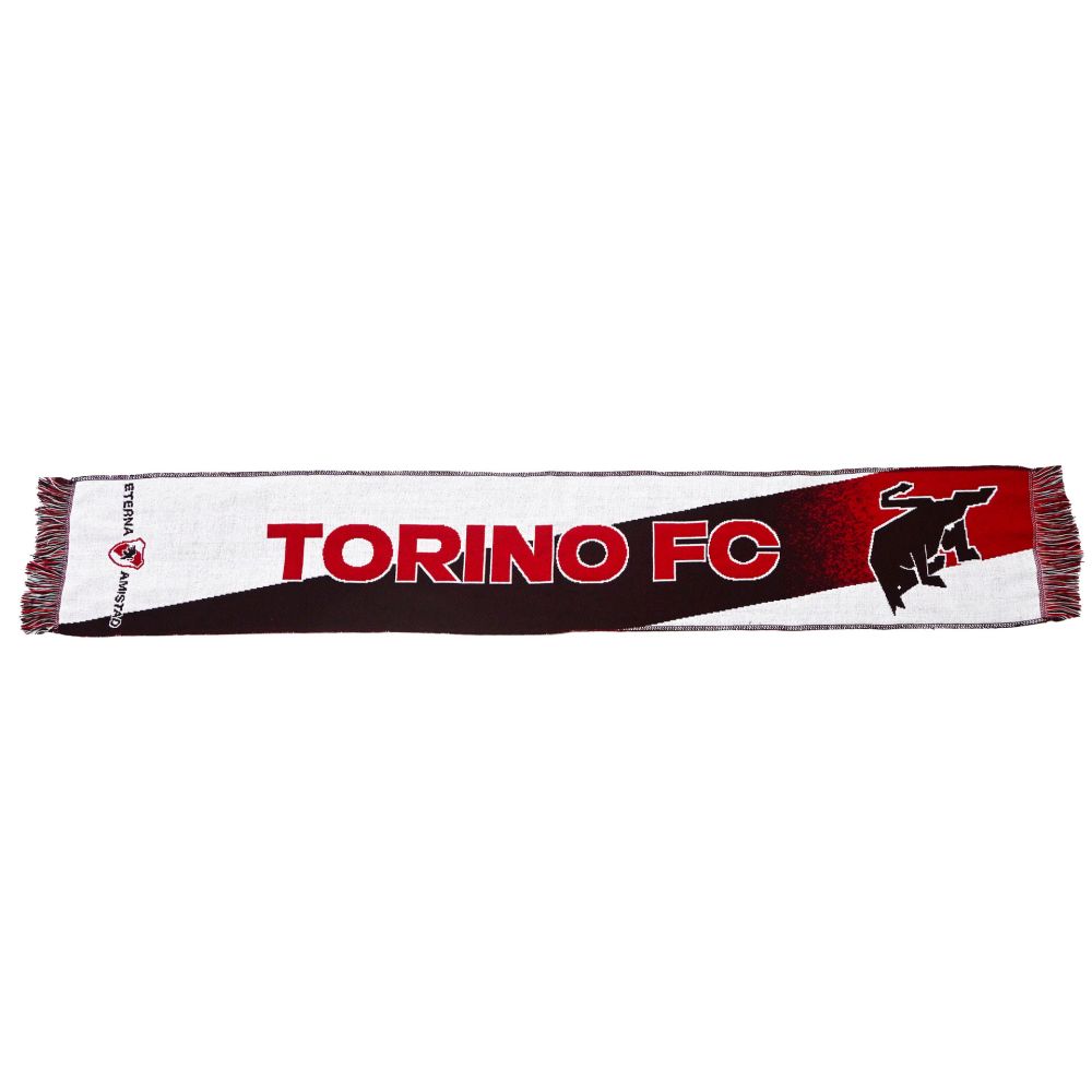 SCIARPA JACQUARD BICOLORE SCRITTA ROSSA TORINO FC