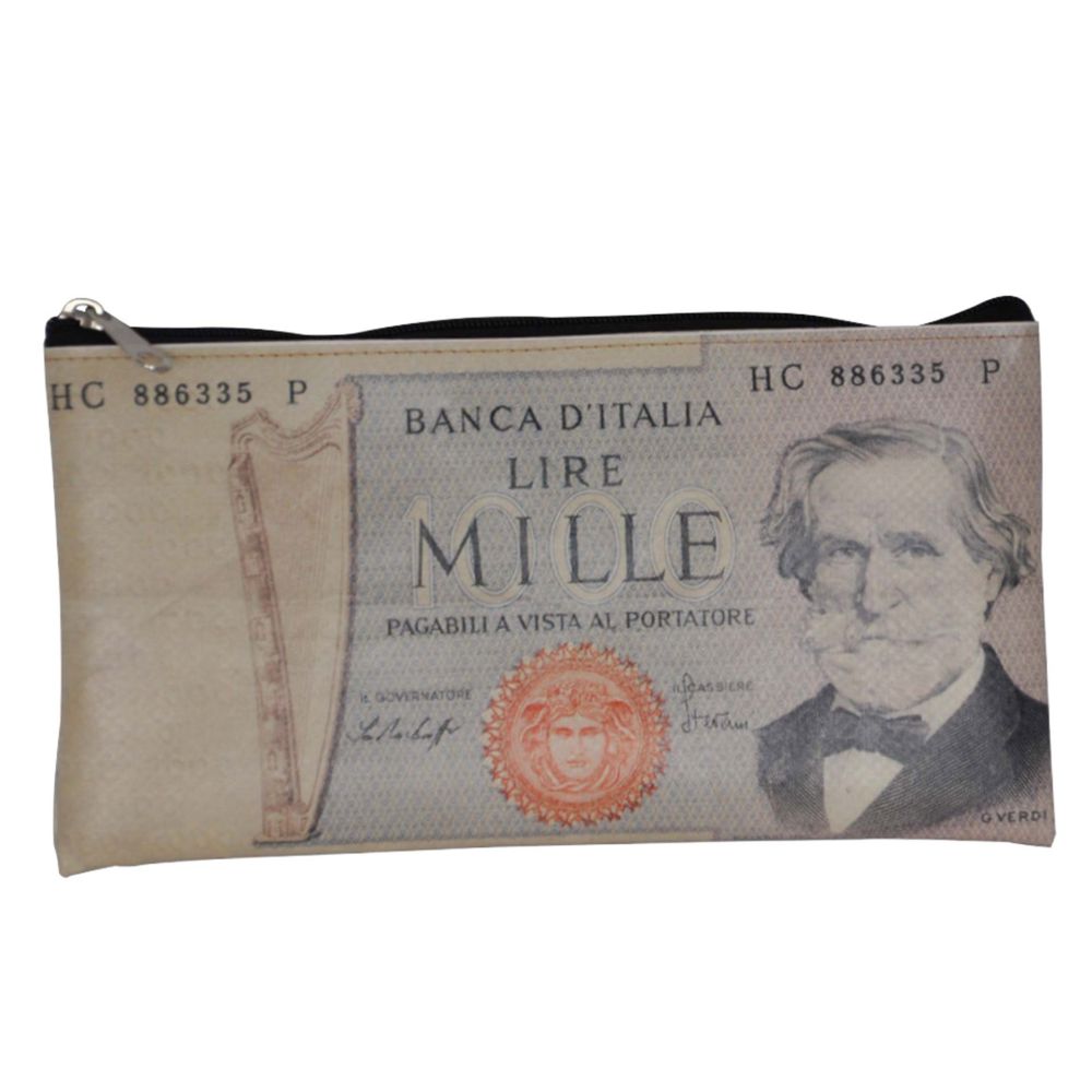 PORTAPENNE ECOPELLE STAMPA MILLE LIRE