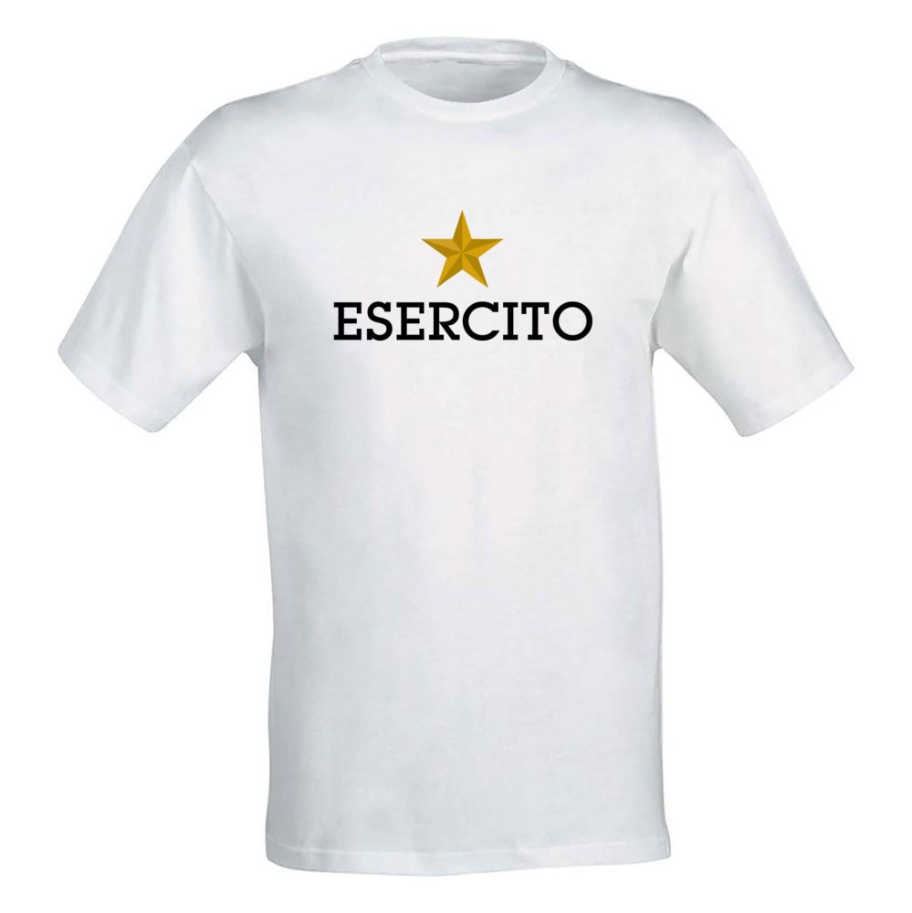 T-SHIRT COTONE MANICA CORTA BIANCA ESERCITO ITALIANO