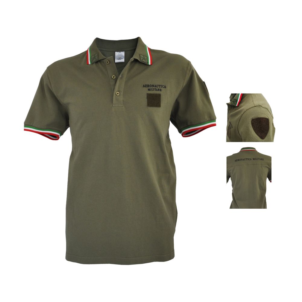 POLO VERDE MILITARE MANCA CORTA AERONAUTICA MILITARE
