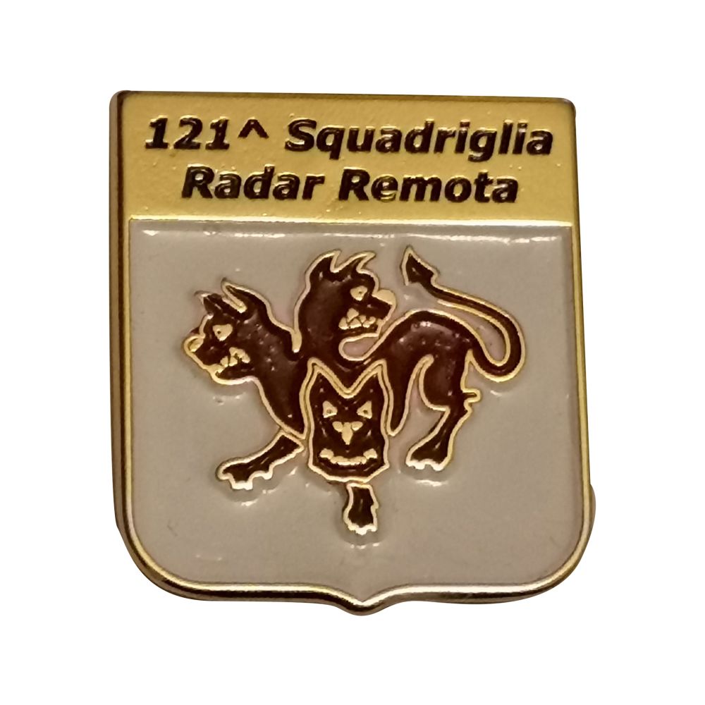 DISTINTIVO DA CAMICIA 28X32MM IN METALLO 121 SQUADRIGLIA RADAR REMOTA