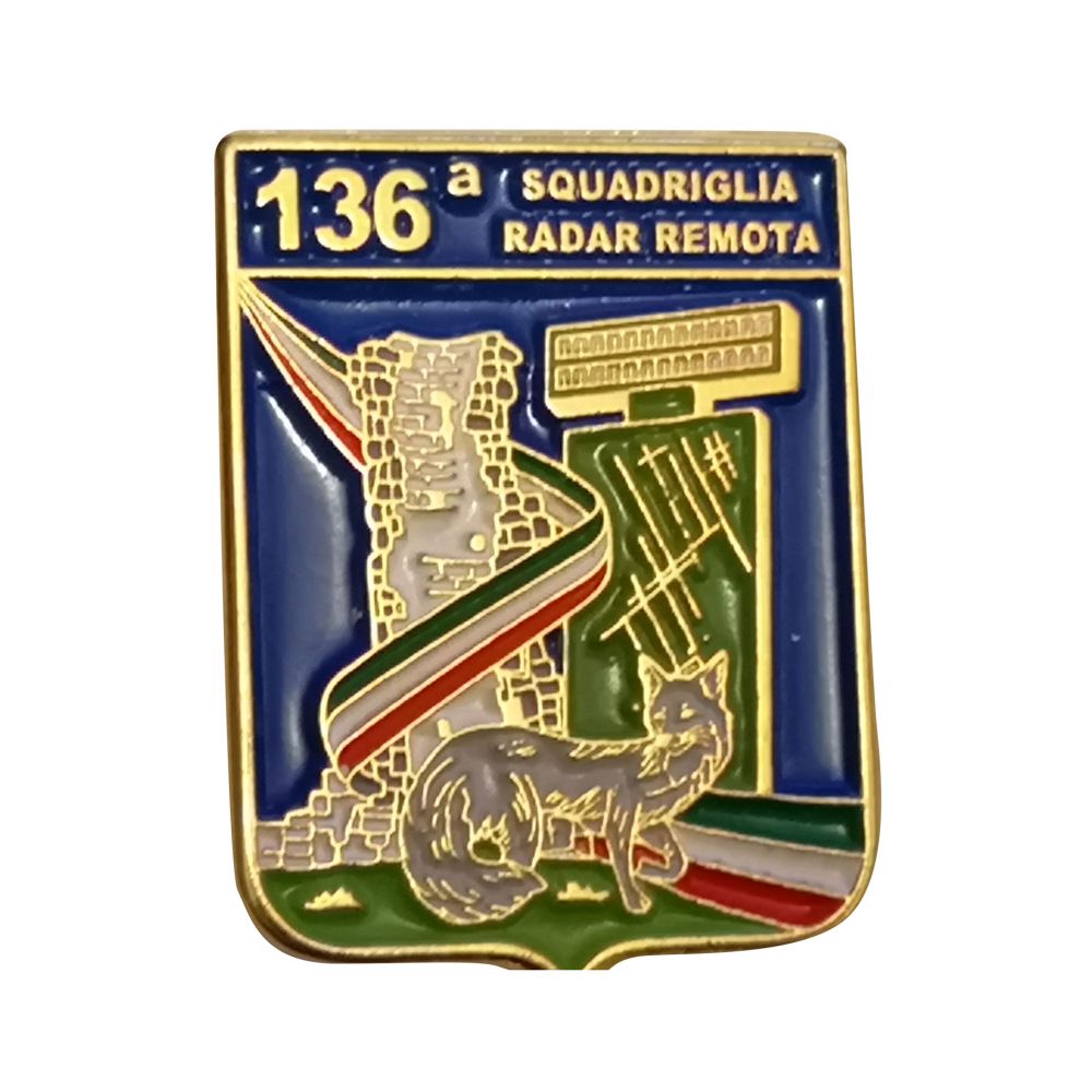 DISTINTIVO DA CAMICIA 25X32MM IN METALLO 136 SQUADRIGLIA RADAR REMOTA