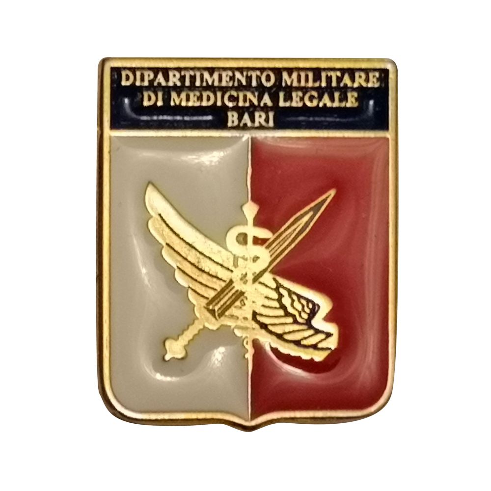 DISTINTIVO DA CAMICIA 25X32MM IN METALLO DIPART.MIL.MEDICINA LEGALE BARI