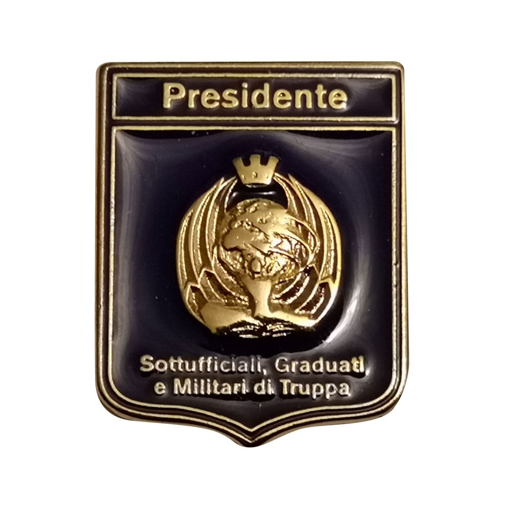 DISTINTIVO DA CAMICIA 25X32MM IN METALLO PRESIDENTE SOTTUFFICIALI GRAD.