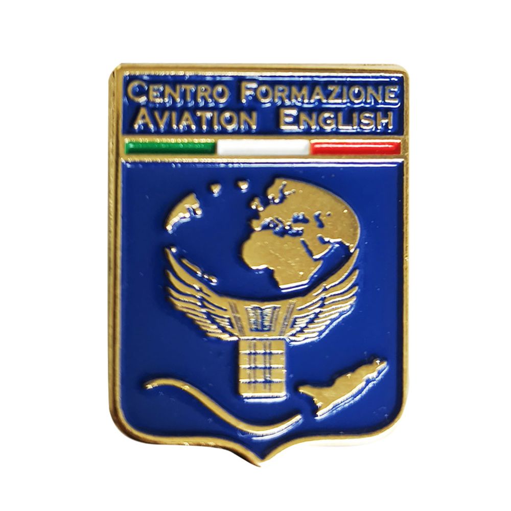 DISTINTIVO DA CAMICIA 25X32MM IN METALLO CENTRO FORM. AVIATION ENGLISH