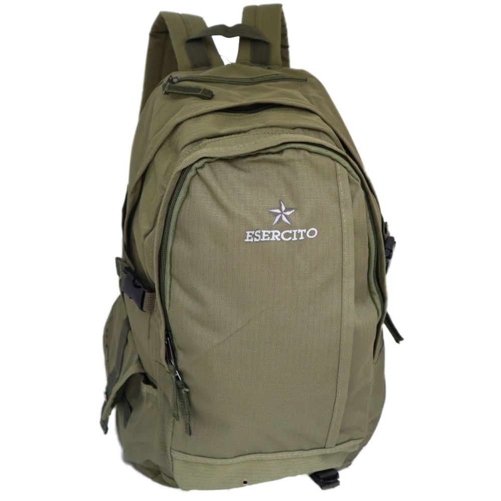 ZAINO VERDE MILITARE IN POLIESTERE 210D RIPSTOP E.I.