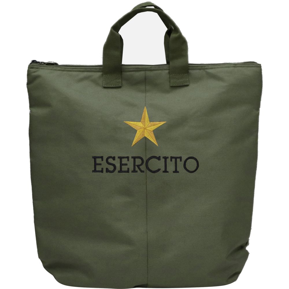 BORSA PORTACASCO VERDE CON LOGO RICAMATO E.I.