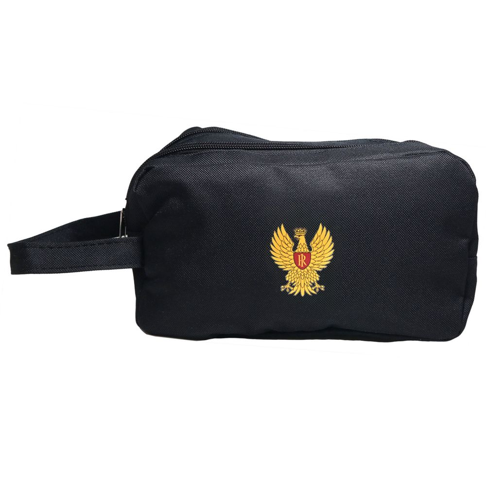 NECESSAIRE NERO DA VIAGGIOCON AQUILA POLIZIA DI STATO 26 X15X13CM