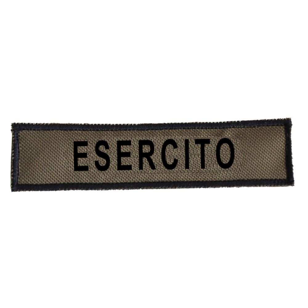 TOPPA RICAMATA CON VELCRO SCRITTA ESERCITO