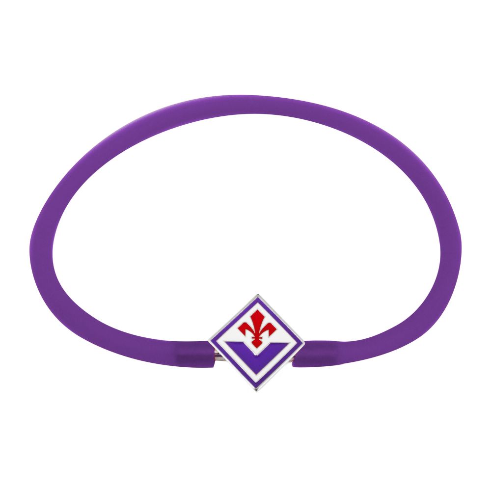 BRACCIALE VIOLA IN SILICONE CON PIASTRINA SMALTATA