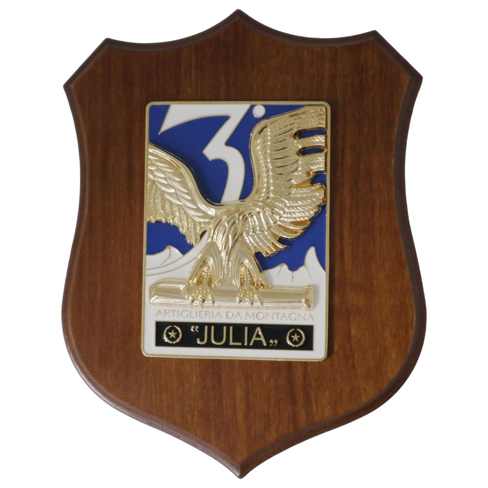 CREST IN METALLO SMALTATO LEGNO CL3 22 X 17 CM 3 RGT ART MONT JULIA