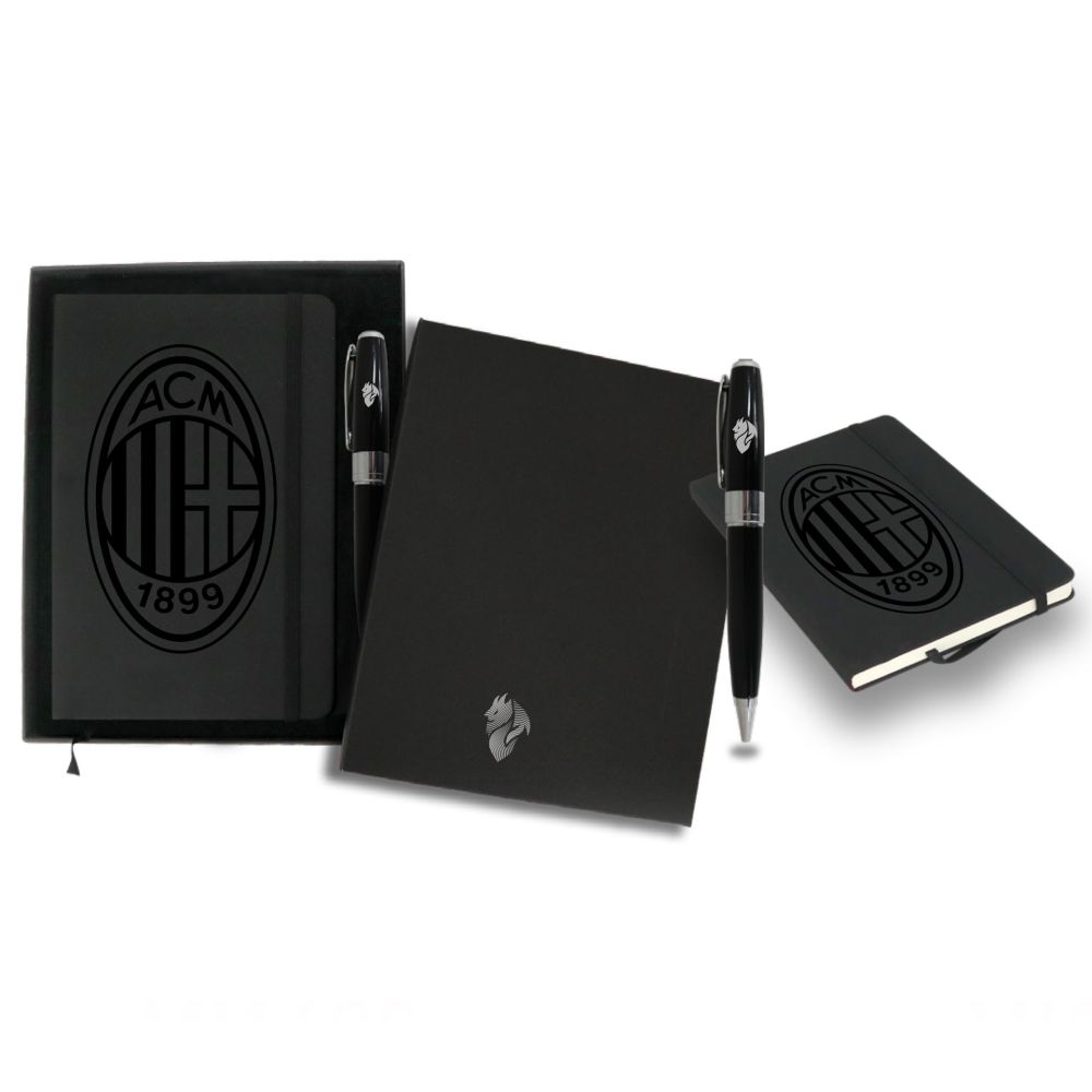 KIT NOTES GRANDE LOGO MILAN CON PENNA IN SCATOLA DI CARTONCINO DEVIL