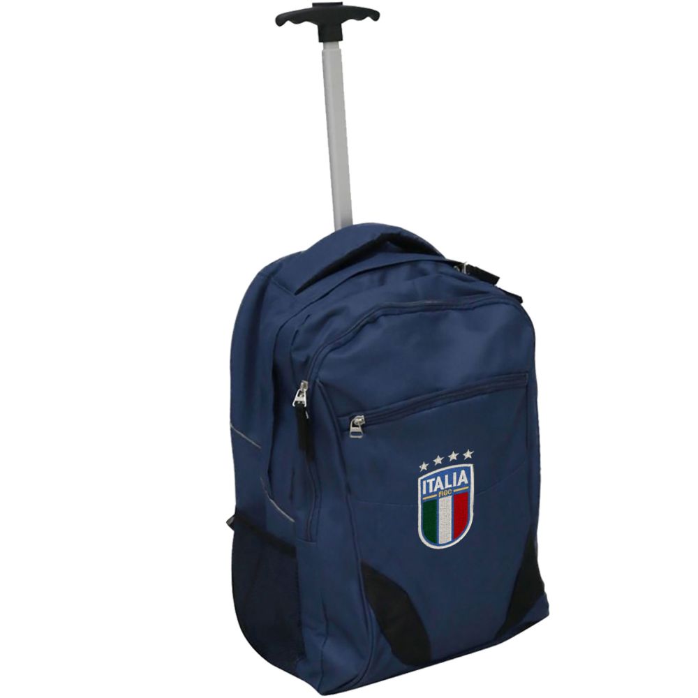 ZAINO TROLLEY POLIESTERE BLU NAVY LOGO RICAMATO DIM.31X46X15 CM. ITALIA