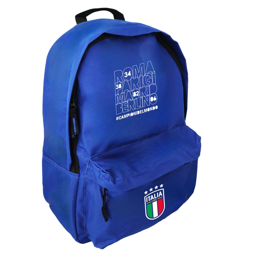 ZAINO POLIESTERE BLU ROYAL TASCA FRONTALE CM 31X42X21 #CAMPIONIDELMONDO