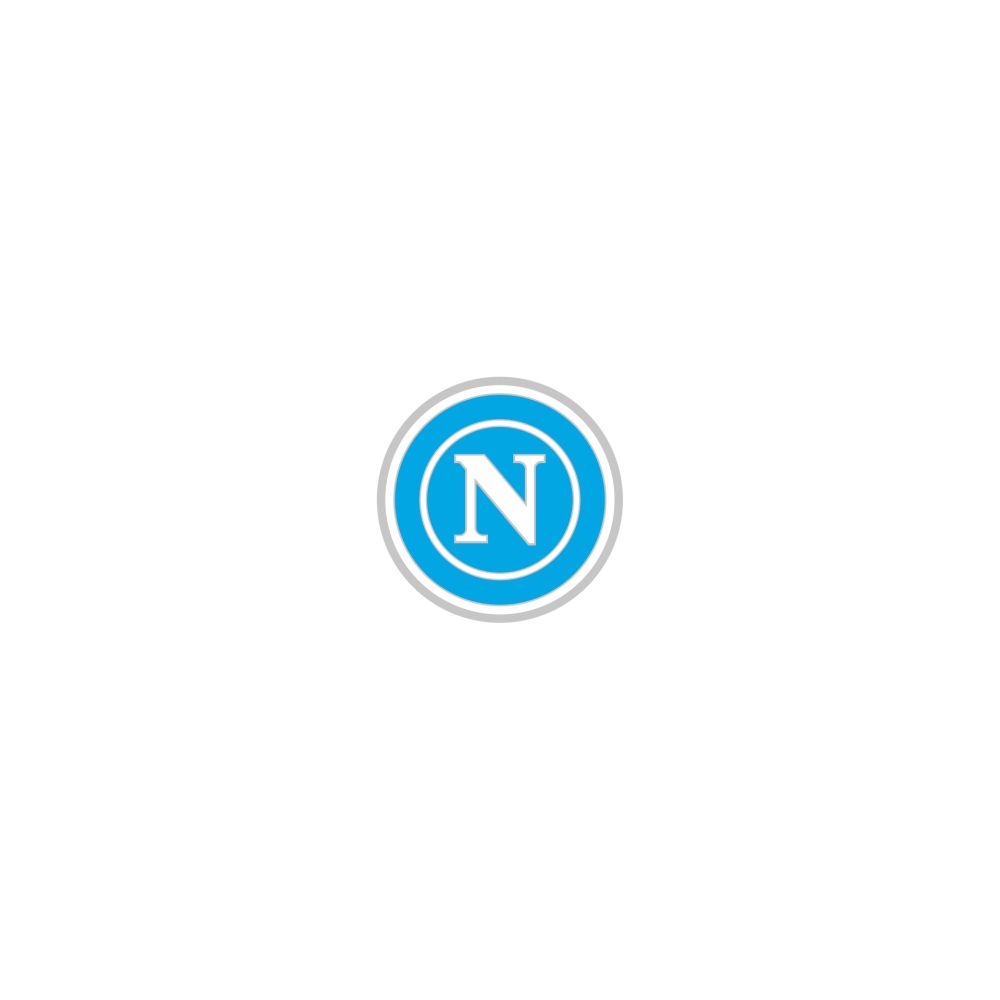 DISTINTIVO SMALTATO CON LOGO BIANCO NAPOLI SU FONDO CELESTE