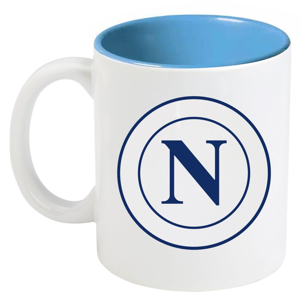 TAZZA IN CERAMICA INTERNO CELESTE LOGO BLU