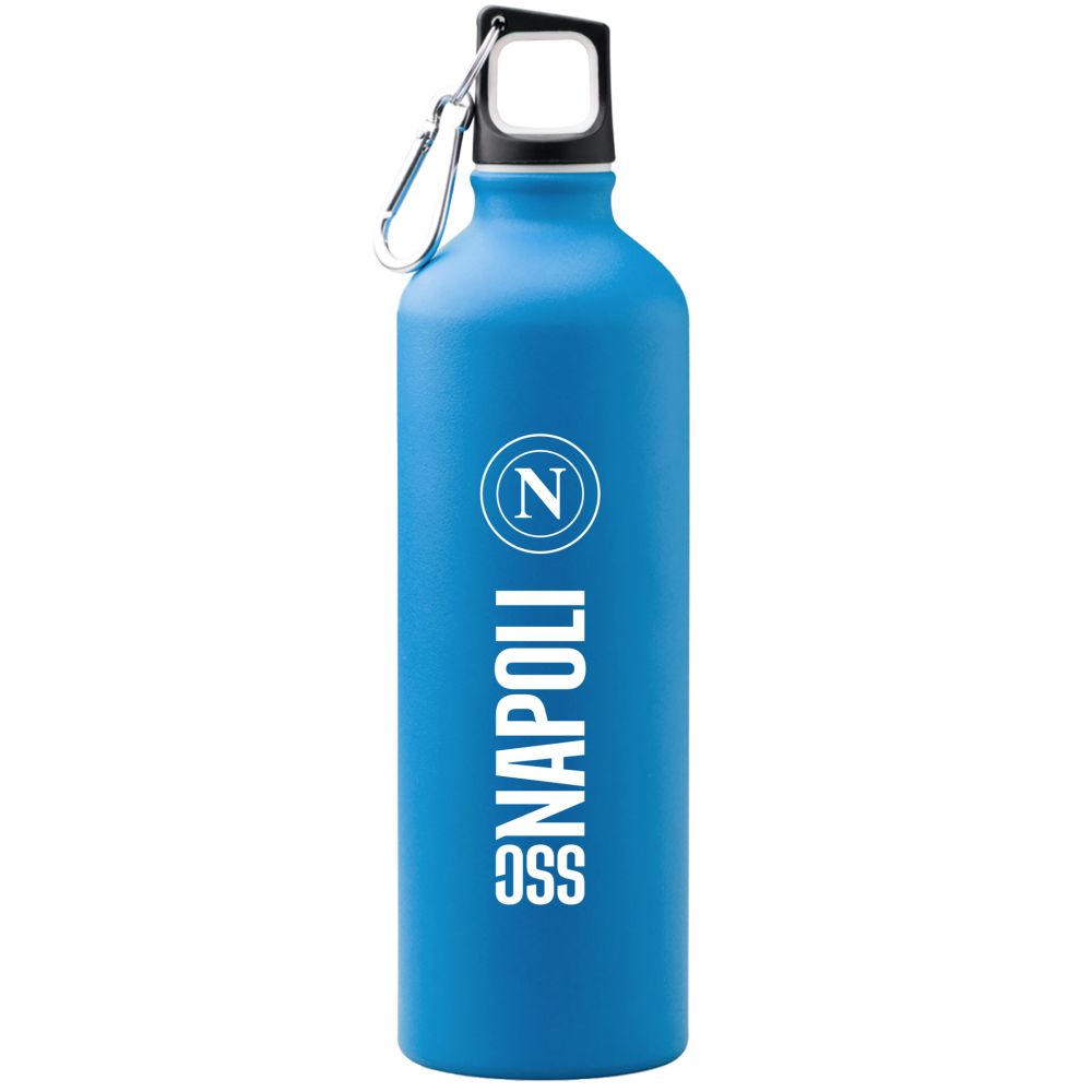 BORRACCIA CELESTE IN ALLUMINIO 800 ML CON SCRITTA SSC NAPOLI BIANCA E LO