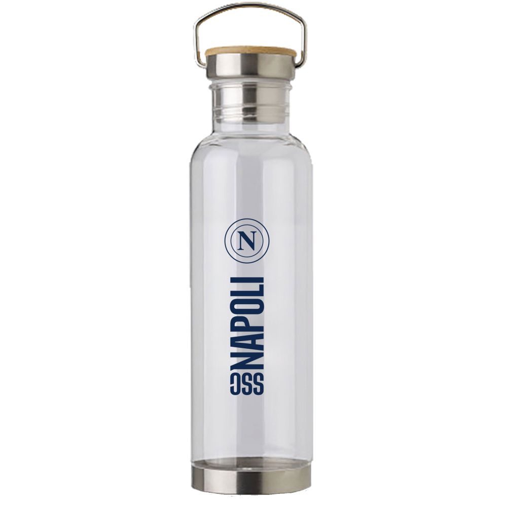 BORRACCIA IN TRITAN 800 ML CON TAPPO IN BAMBO0 STAMPA SSC NAPOLI BLU SCU